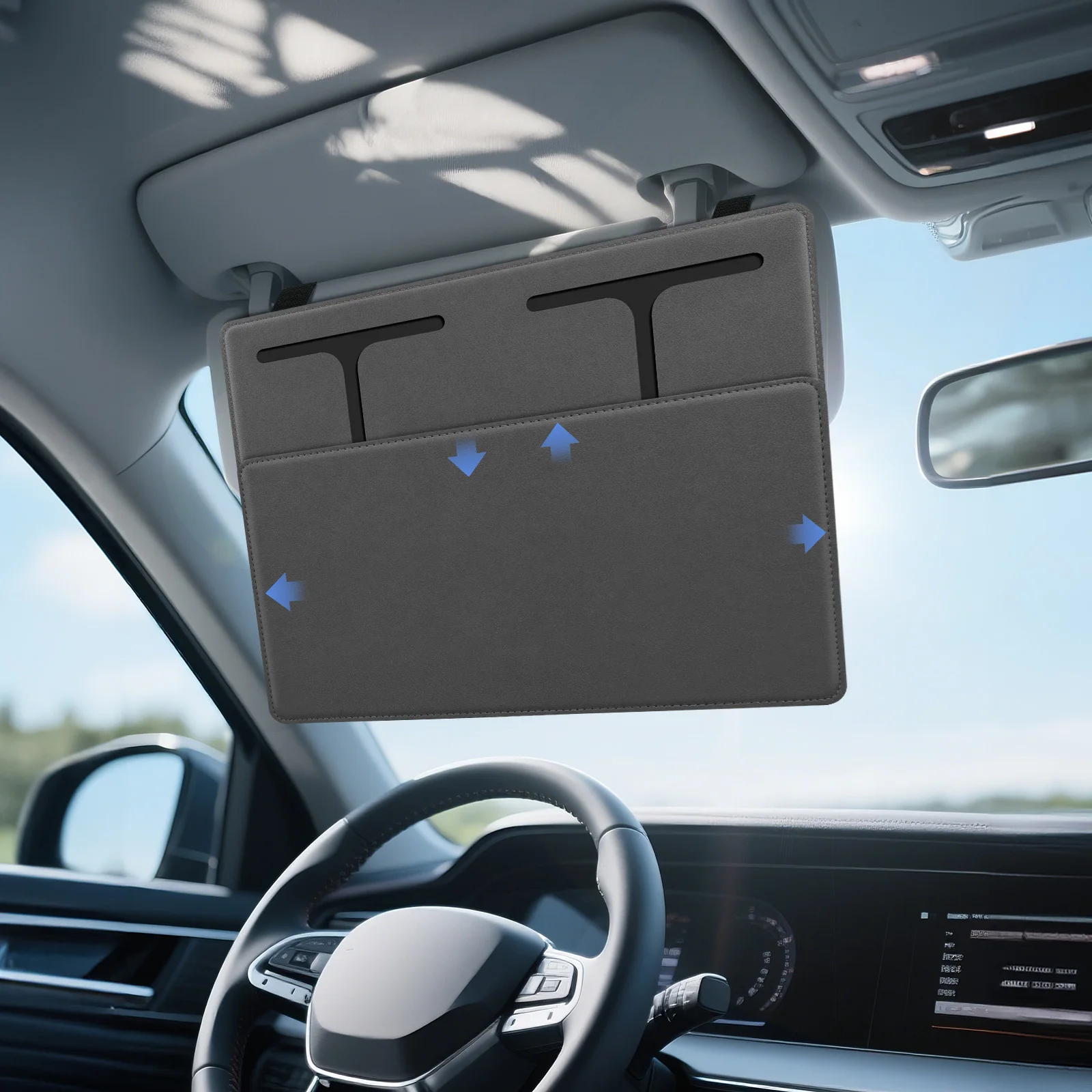 

Car Sun Visor Extender, Adjustable Sun Visor Protects from Anti-Glare, UV Rays Blocker Window Windshield Sunshade Extender Black