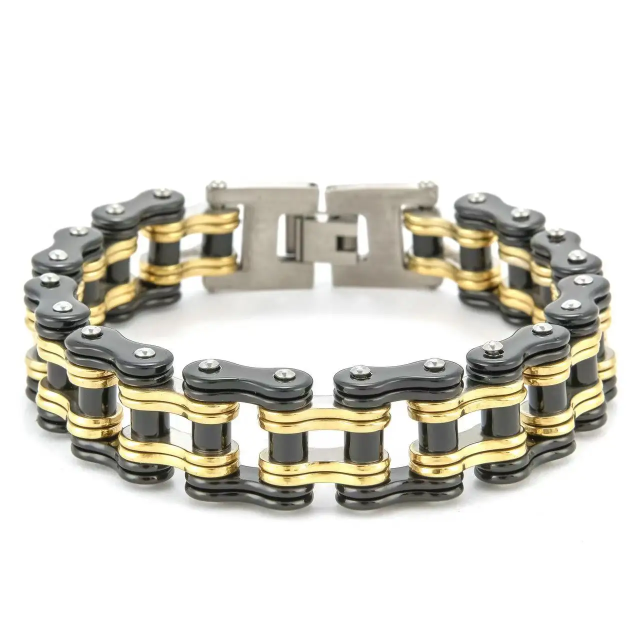 45/2000  Euro-American cyclist wrist chain, titanium steel personalized men's motorcycle chain, trendy man's wrist accessory