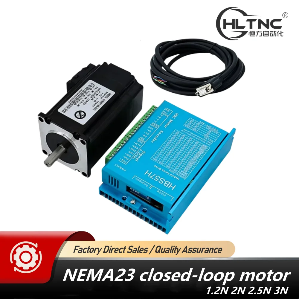 

HLTNC CNC Nema57 57 мм 1,2N 2N 2,5N 3N Комплект шагового двигателя с замкнутым контуром + гибридный сервопривод HBS57H + кабель энкодера для фрезерного станка с ЧПУ