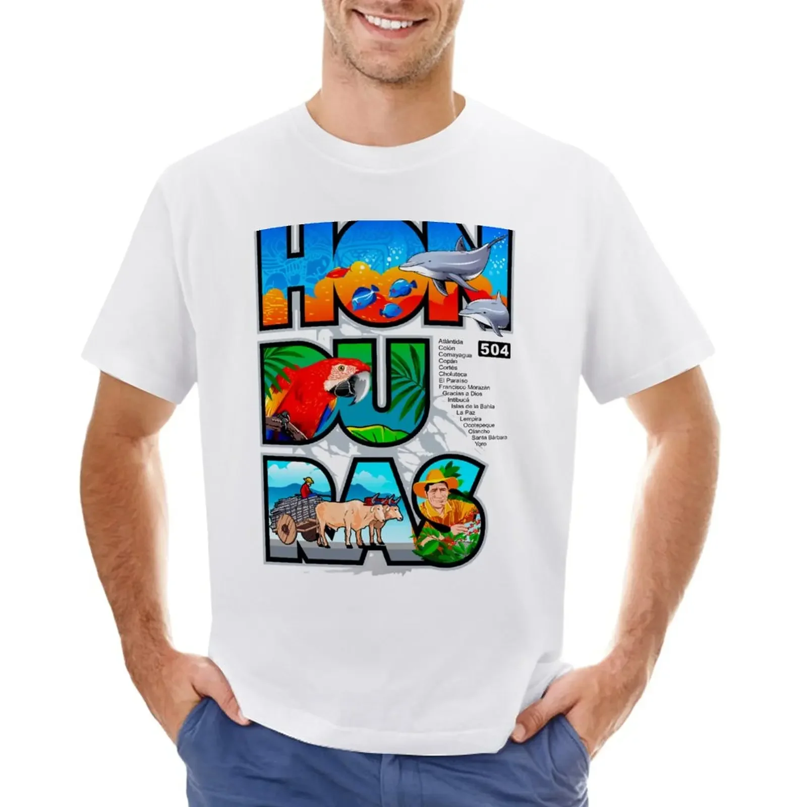 Honduras Tourist Letters T-Shirt anime sublime Short sleeve tee men