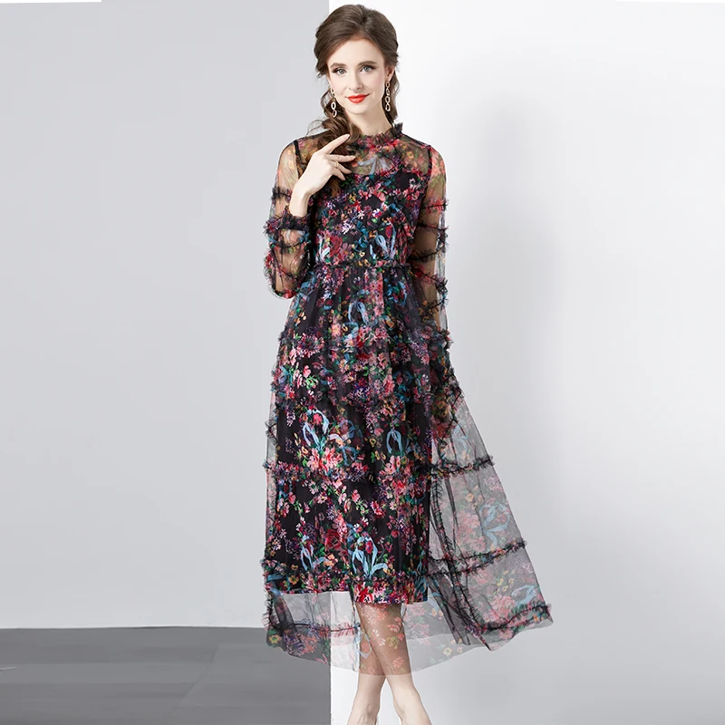 Emendado malha pesada Craft Dress, Boutique Impresso, YYX8880115