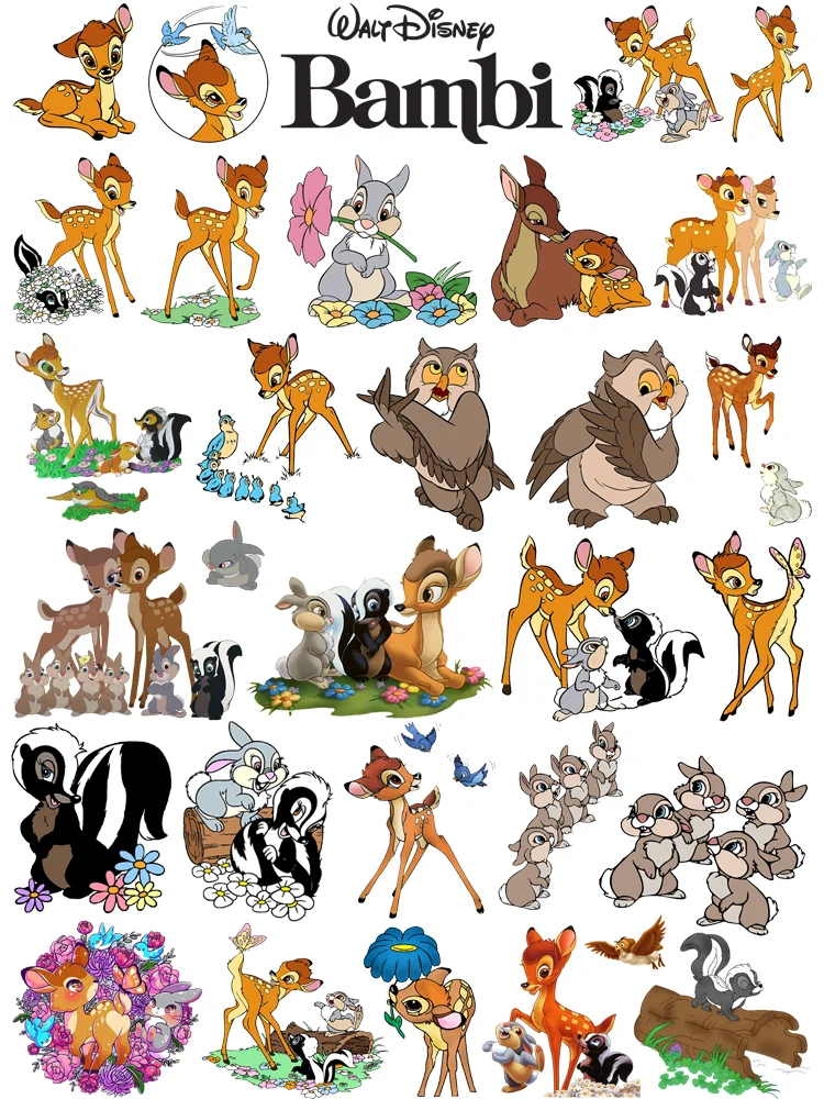 Disney Bambi Cartoon Iron-on transfers for clothing DIY children clothes patches t-shirt print