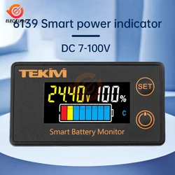 DC 7-100V Battery Capacity Indicator LCD Digital Electricity Meter Lead-acid Lithium LiFe PO4 Voltage Tester for Car Motorcycle