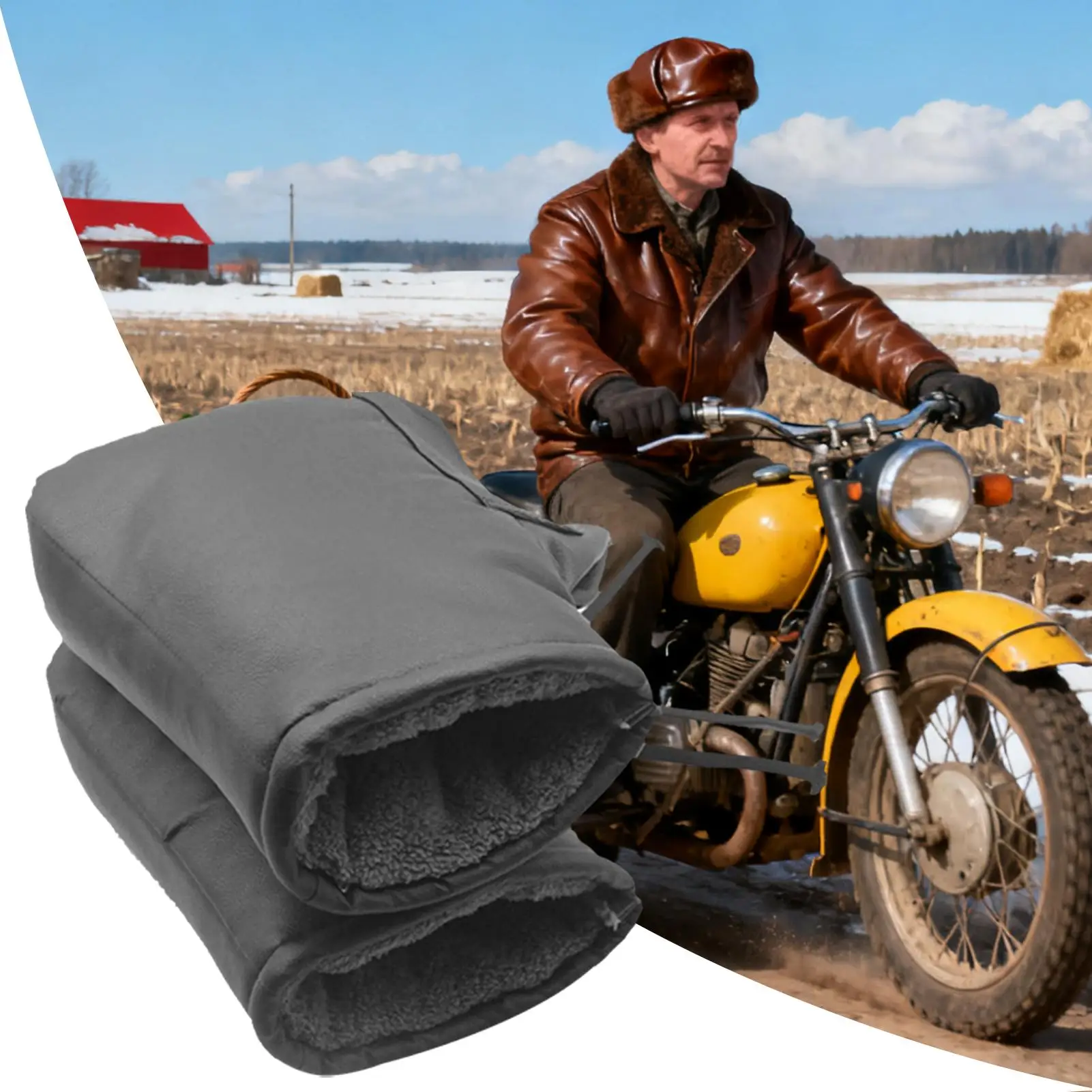 Motorcycle Hand Muffs Electric Waterproof Windproof Heated ATV Handlebar Warm Muffs For Men Riders Commuting Riding Touring