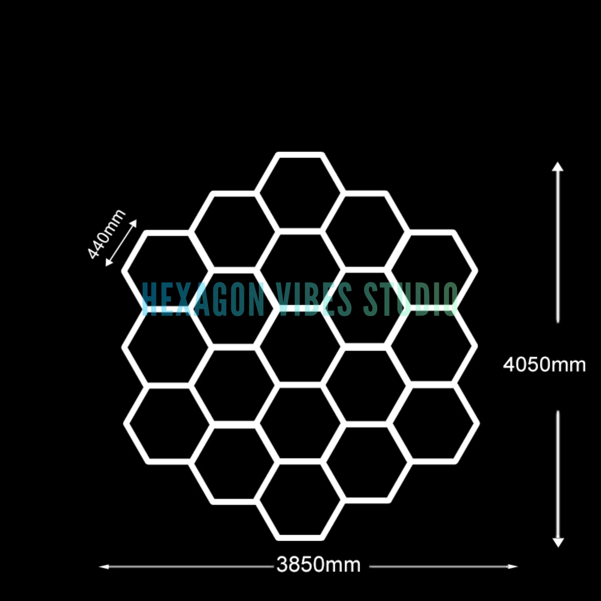Zeshoekige LED-verlichting 6500K Daglicht Honingraat Plafondlamp Hoog Helder voor Garage Werkplaats Auto Detail Studio Home Gym Verlichting