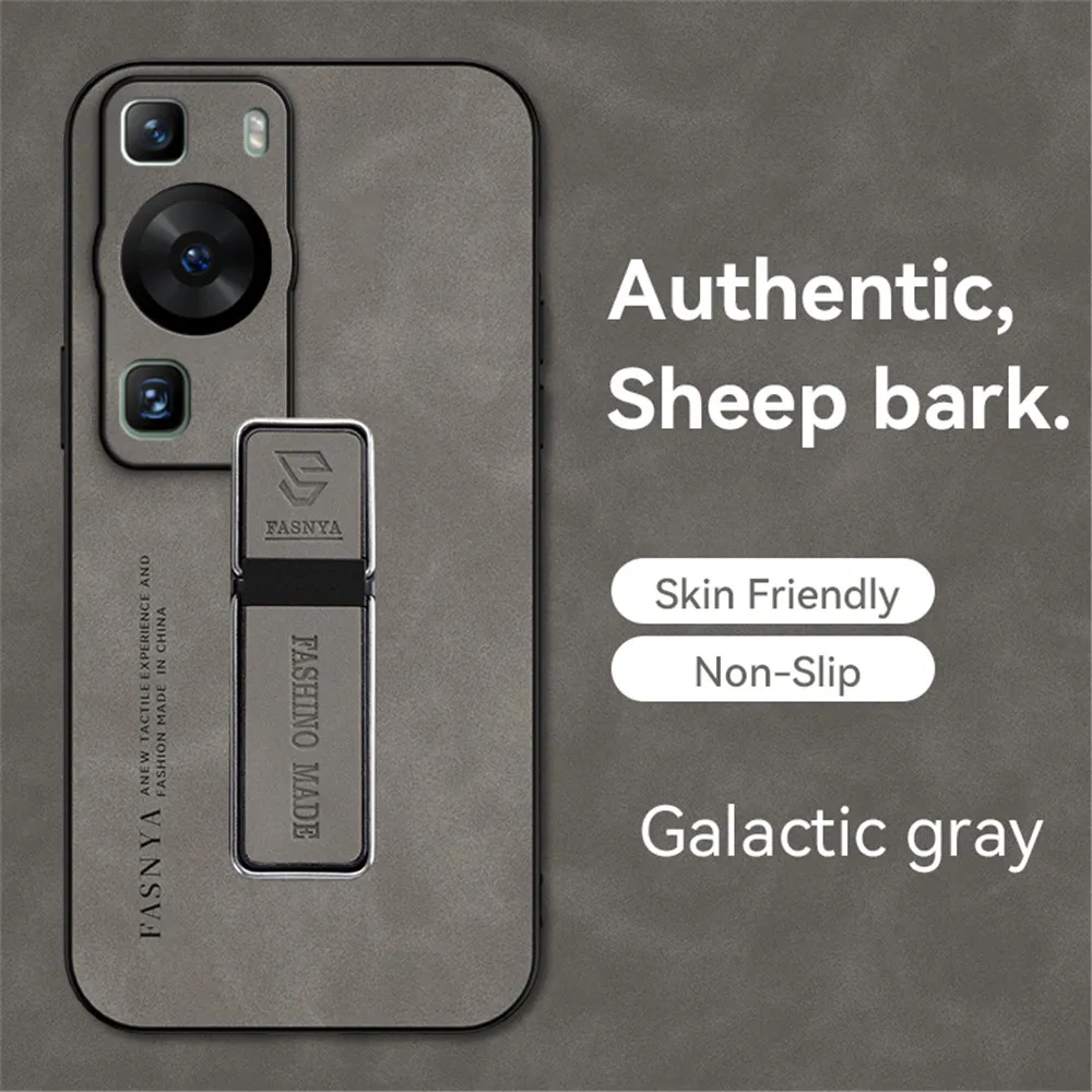 Sheepskin Magnetic Leather Holder Phone Case For Huawei P40 Lite P60 P50 P30 P20 Pro Mate 20 30 40 50 60 Pro Stand Back Cover