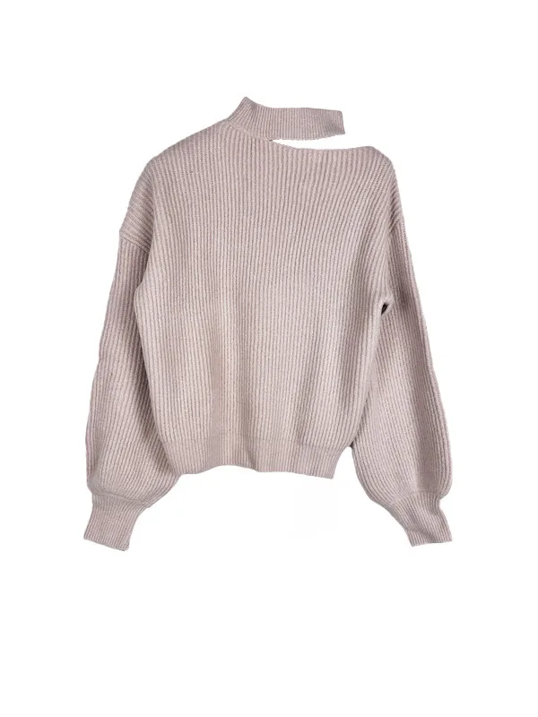 

Свободные вязаные брюки с высоким воротником, женские весенне-осенние модные свитер серии Personali с разрезом Ne, милый прямой свитер...