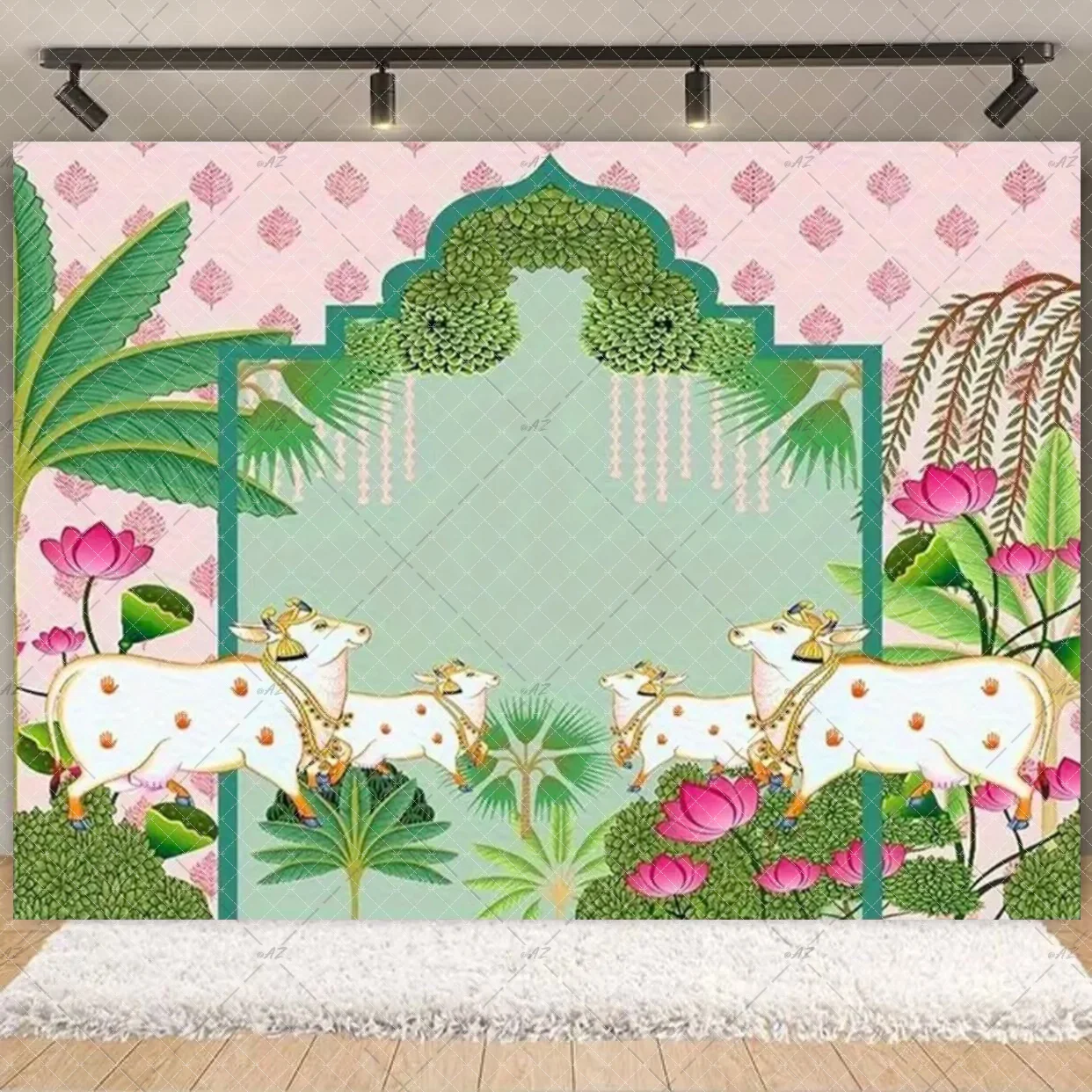 Tło z indyjskim świątynią, żyw – Home Decor Indonesia recenzja i cena