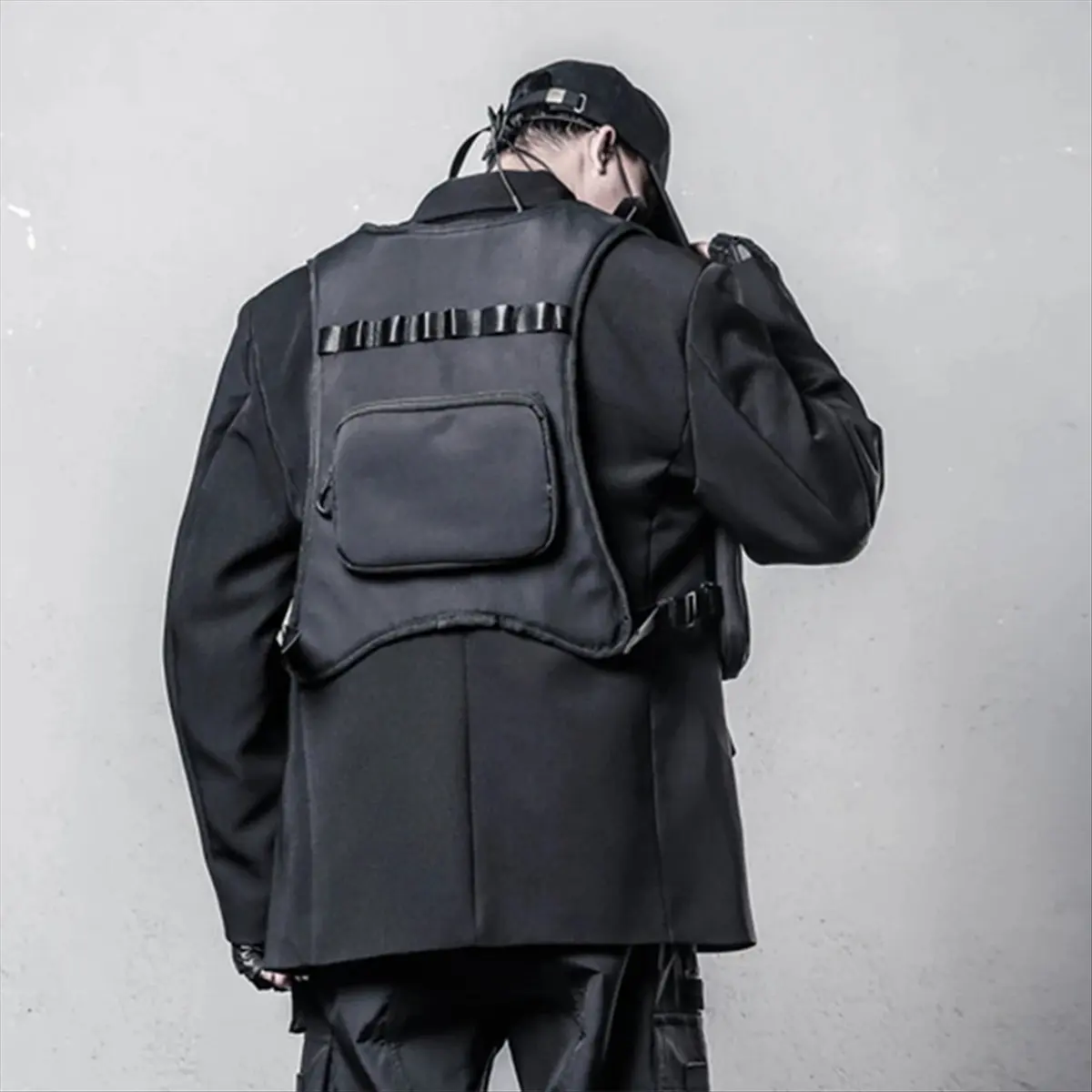 ABNH Multifunction Vest Bag Men Women Adjustable Buckle Outdoor Hip Hop Punk Sleeveless Waistcoat