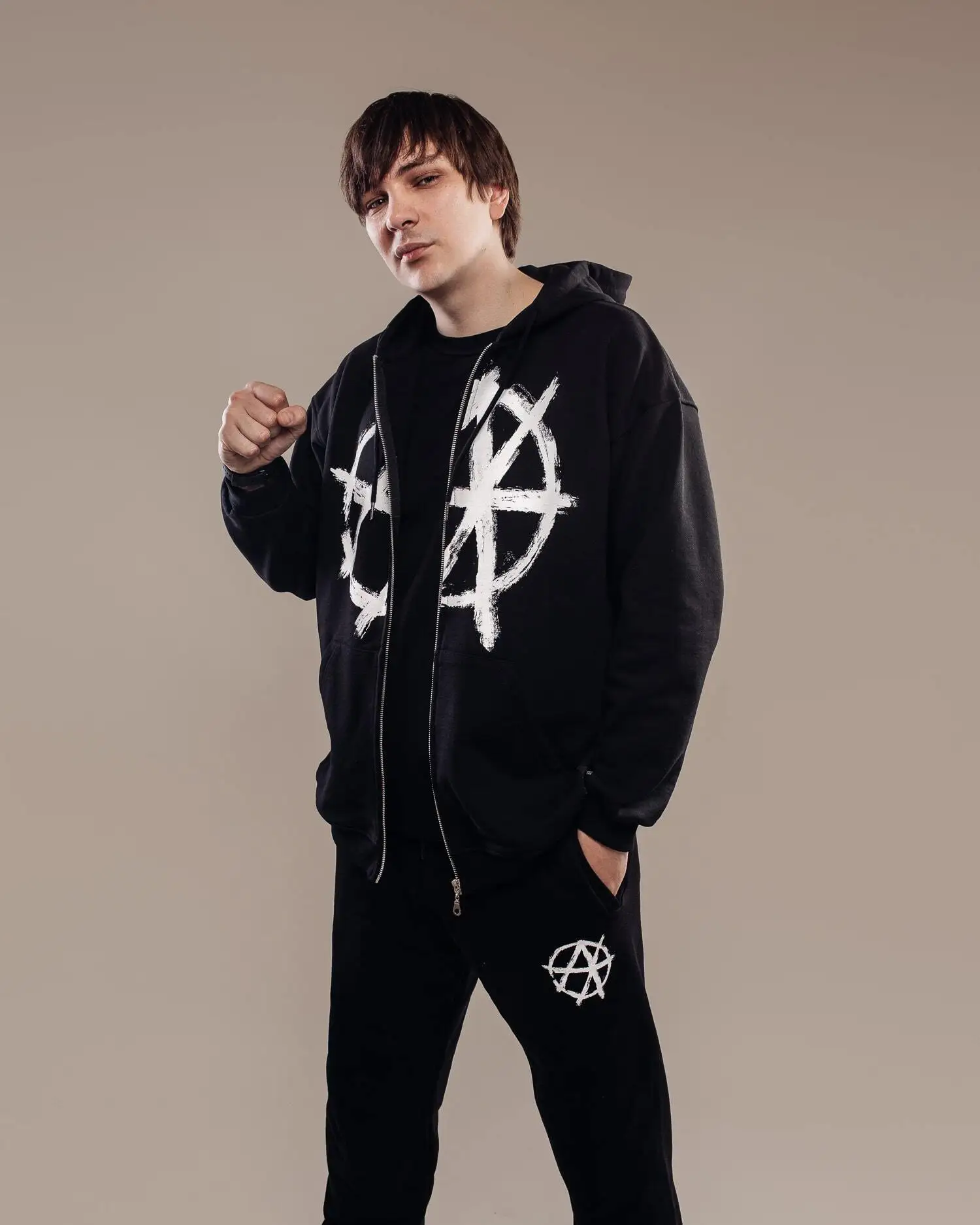 Pantalones Harajuku de gran tamaño para hombre, ropa de calle con estampado gráfico de anarquía, pantalones largos holgados Y2k, ropa Unisex, moda coreana gótica