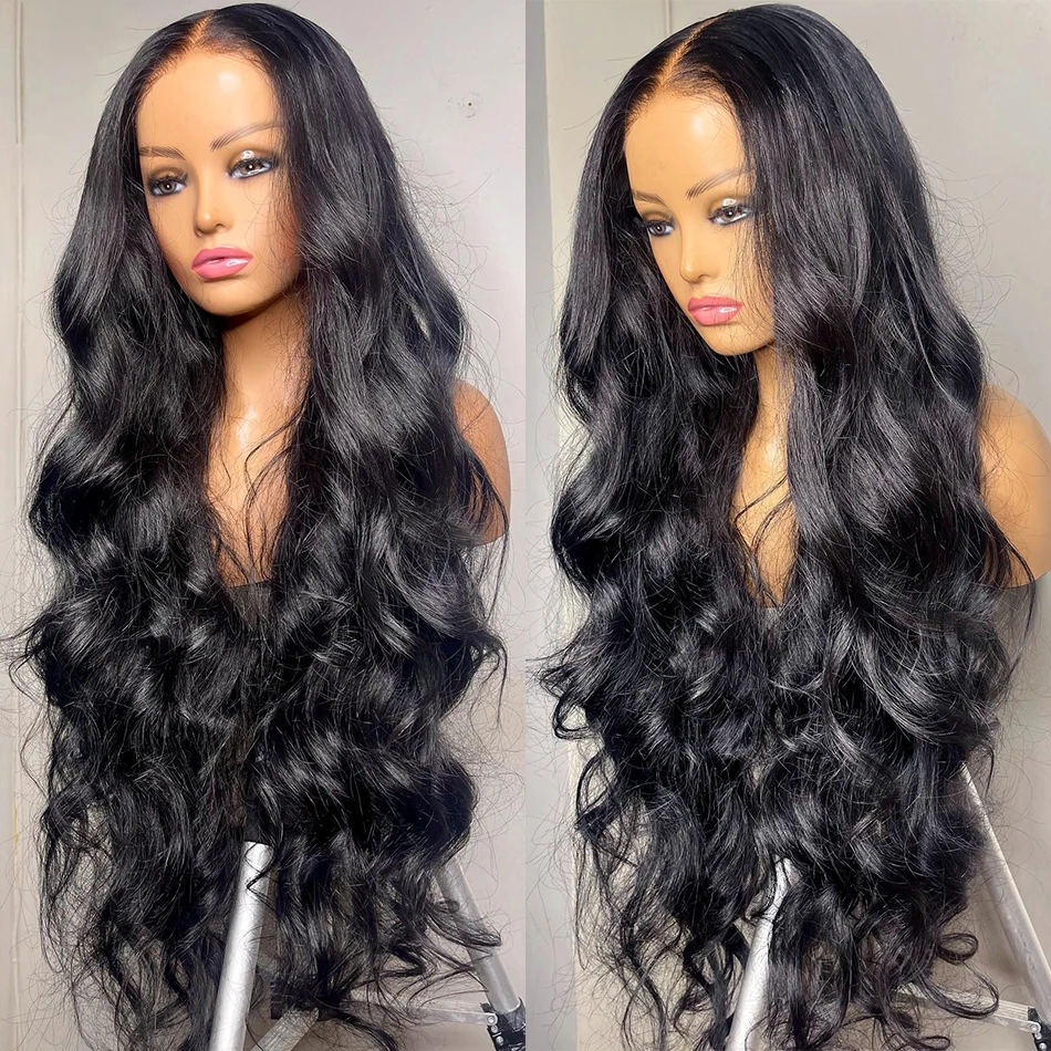 Brazilian Body Wave 220% Water Wave 13x4 Lace Front Human Hair Wigs 24 26 inch 13x6 HD Transparent  Lace Frontal Wig For Women