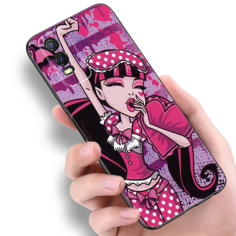 M-Monsters-H-High Anime Black Phone Case For V27 V30 Pro V29e Y27 Y55 Y78 5G Y02S Y15S Y17S Y21S Y22S Y33S Y76S Y16 Y35 Y36