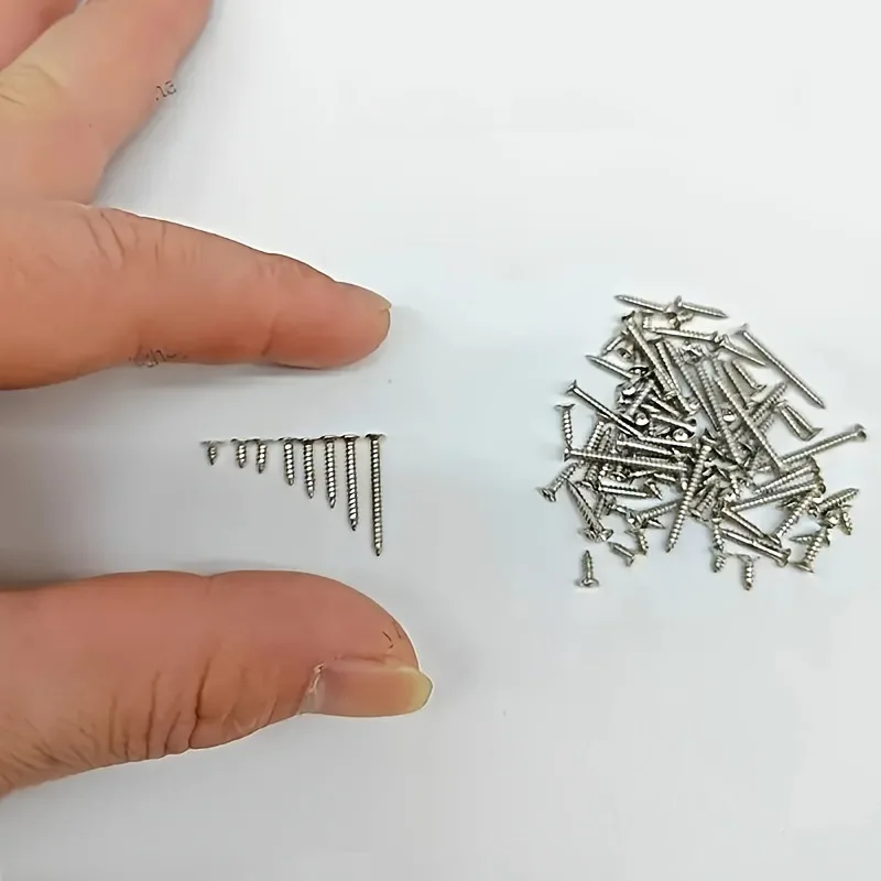 Picture 6: M2 Flat Head Self Tapping Screws, 800 Pcs Cross Drive Head Self Tapping Woodworking Fastener Screws Self Drilling Screws