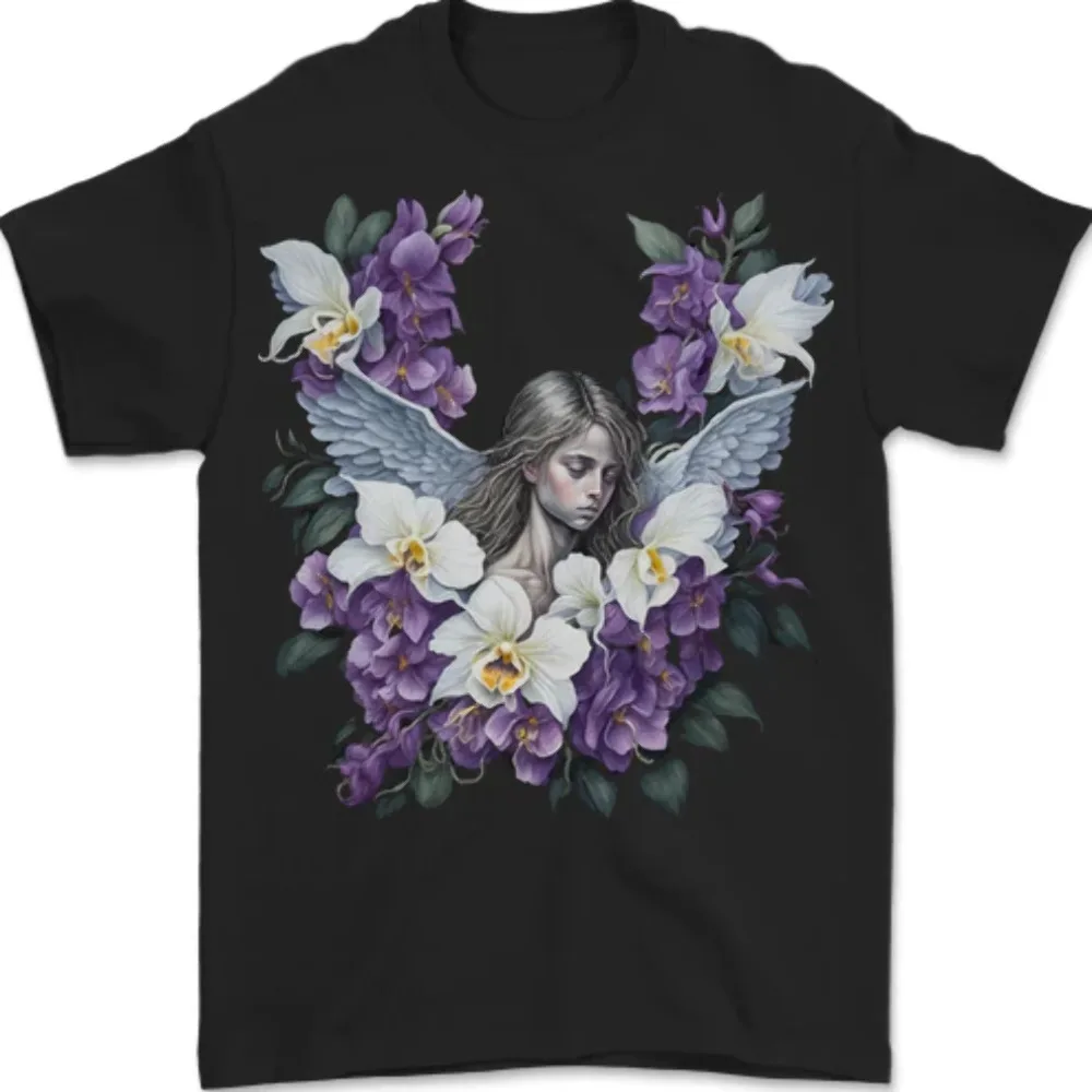 Men's T-shirt Orchid Angel Gothic Goth - 100% Cotton Tee