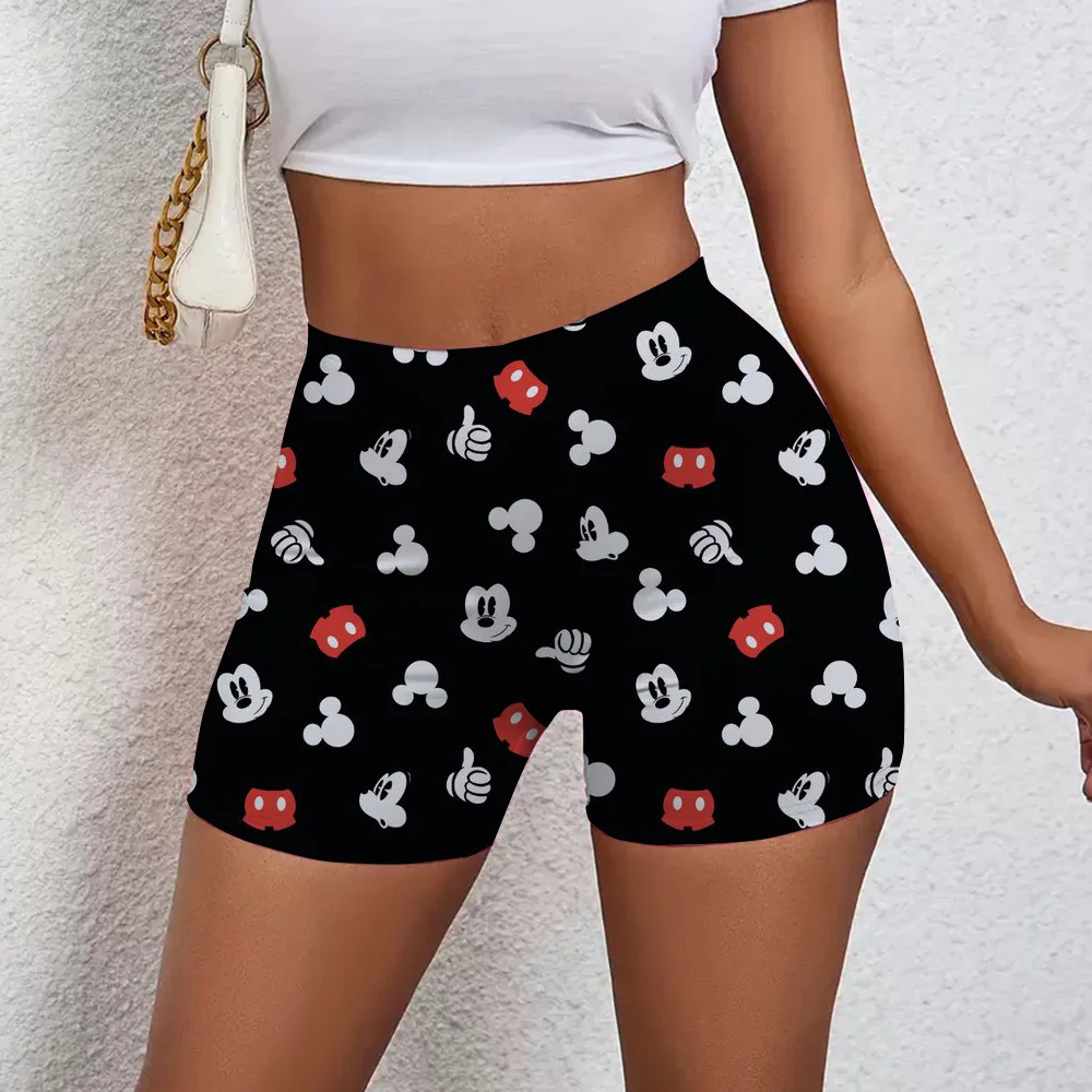 Women Fitness Yoga Lift Shorts Mickey Mouse Seamless Shorts Rainbow Sunglasses Volleyball Biker Gym Pants Tights