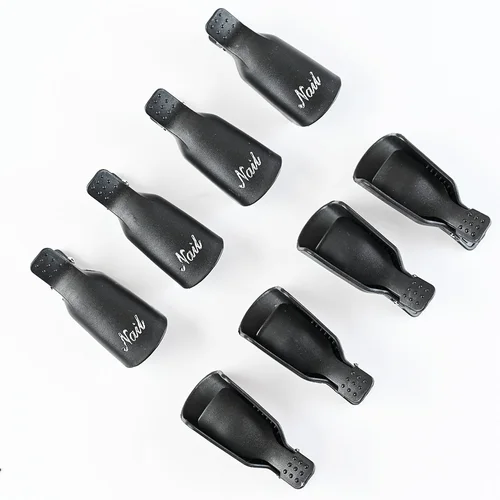 Imagen 2 del producto Pinzas de plástico para uñas, 10 piezas, removedor de esmalte de Gel UV, herramienta de envoltura, líquido para la eliminación de barniz, herramientas de manicura