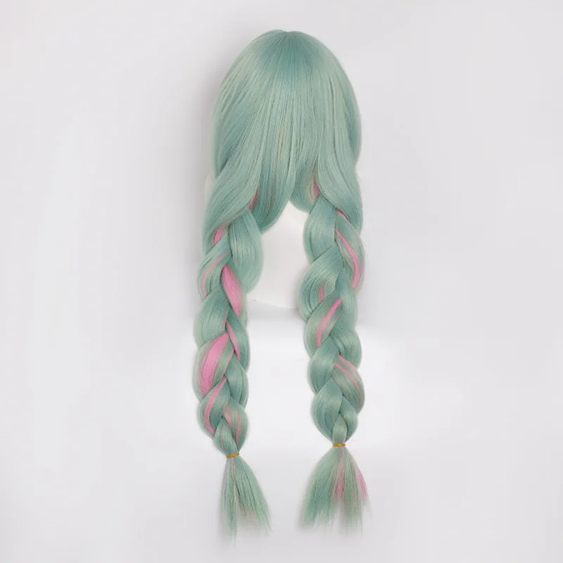 Juego Wuthering Waves Phrolova Cosplay peluca chica verde claro trenzado pelo largo pelucas sintéticas resistentes al calor accesorio de Halloween
