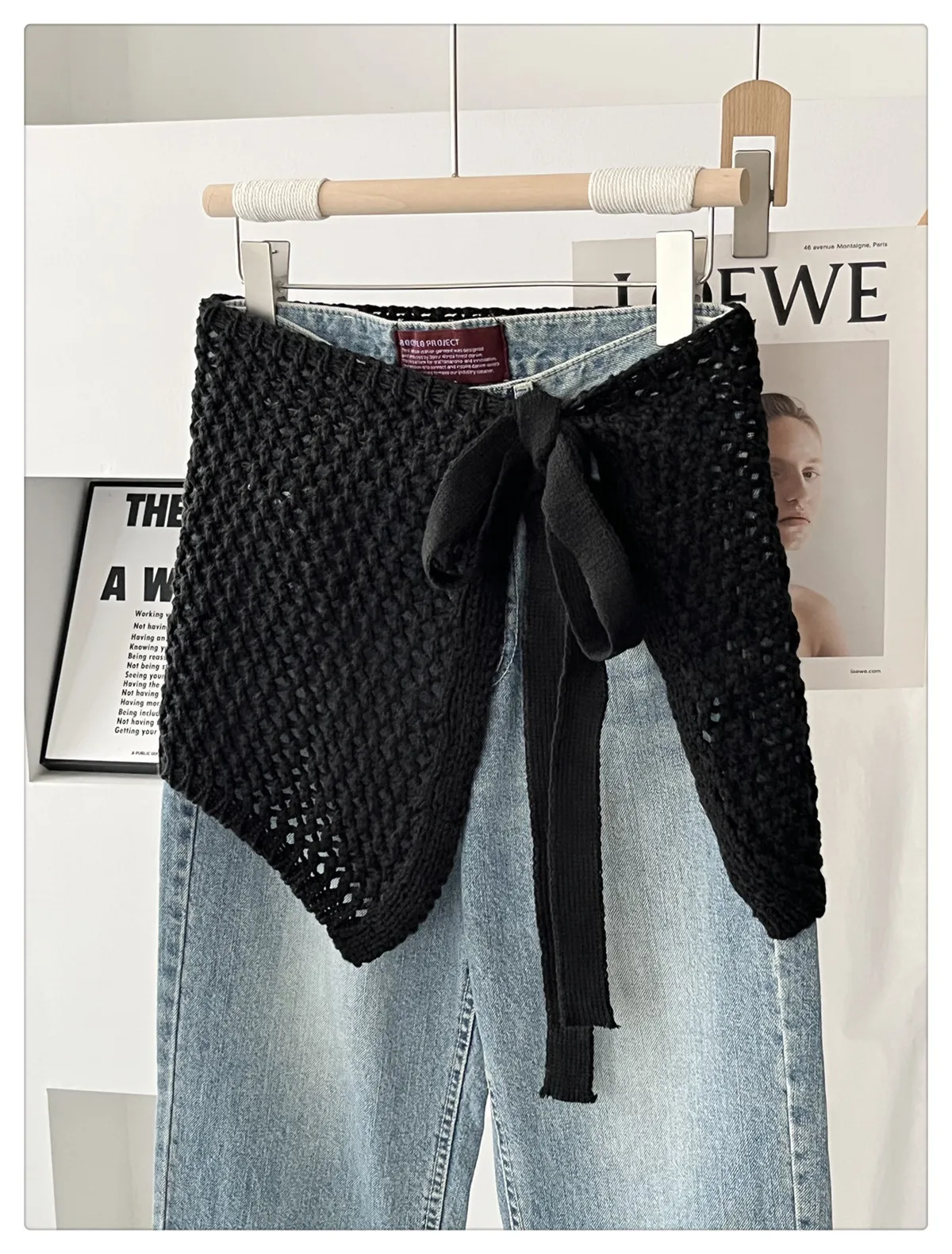 Yoga Korean Fashion Hollow Knitted Skirt Women's  Spring and Summer New Fashion Stacked One-piece Fart Curtain Skirt H23