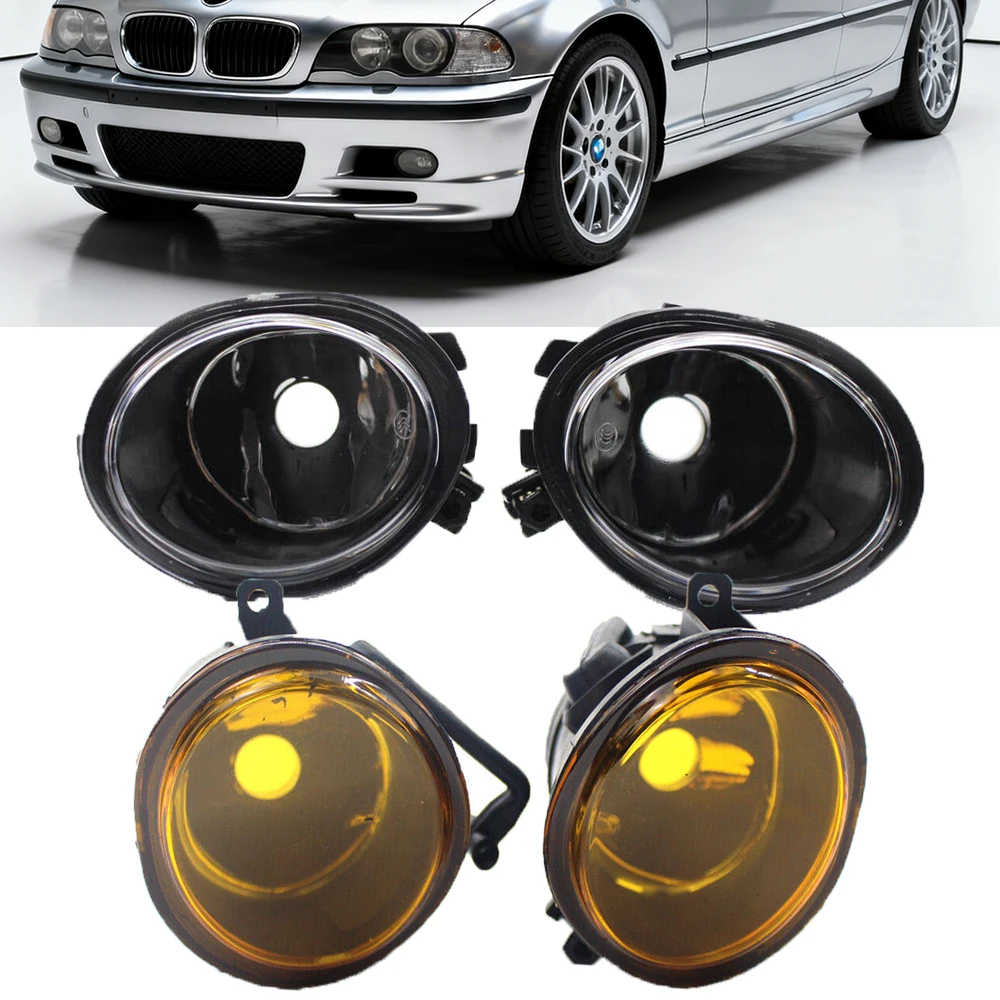 

2 шт. корпус противотуманной фары, передний бампер, противотуманная фара, прозрачный янтарный, без лампочки для BMW E46 E39 M3 M5 2001-2006 63177894017 63177894018