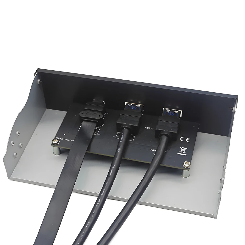 USB3.2 GEN2 TYPE-C محرك الأقراص الضوئية 5.25 بوصة/3.5 بوصة أو اللوحة الأمامية لمحرك الأقراص المرنة بمنفذين USB3.2 + 1 منفذ USB3.2 Type-C 20 جيجابت في الثانية أو 1xHD-AUDIO