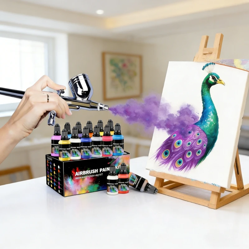 

Набор акриловых красок для аэрографа, 28/12 цветов, 30 мл - на водной основе, для моделей, холстов, DIY-проектов и художественных работ