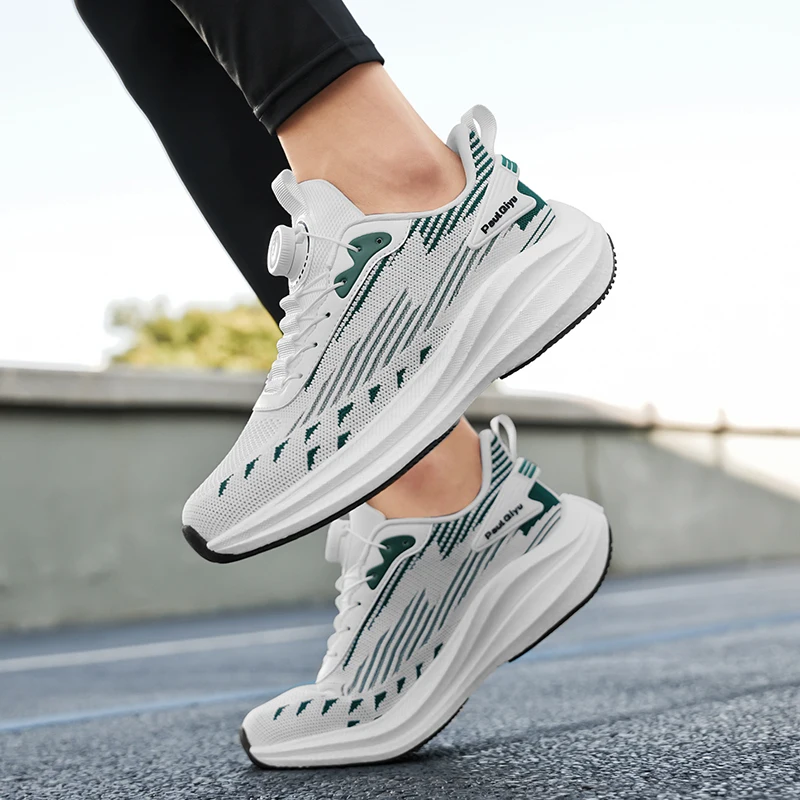 

New Rotary Buckle Fly Woven Fabric Leisure Sports Running Men's Shoes Large Size Shoes Lightweight and Versatile Sports Shoes