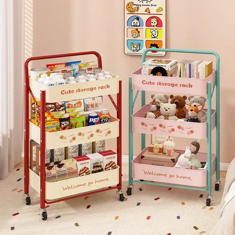 

Exquisite Multi-functional Household foldable trolley Multi-layer snack rack Storage rack