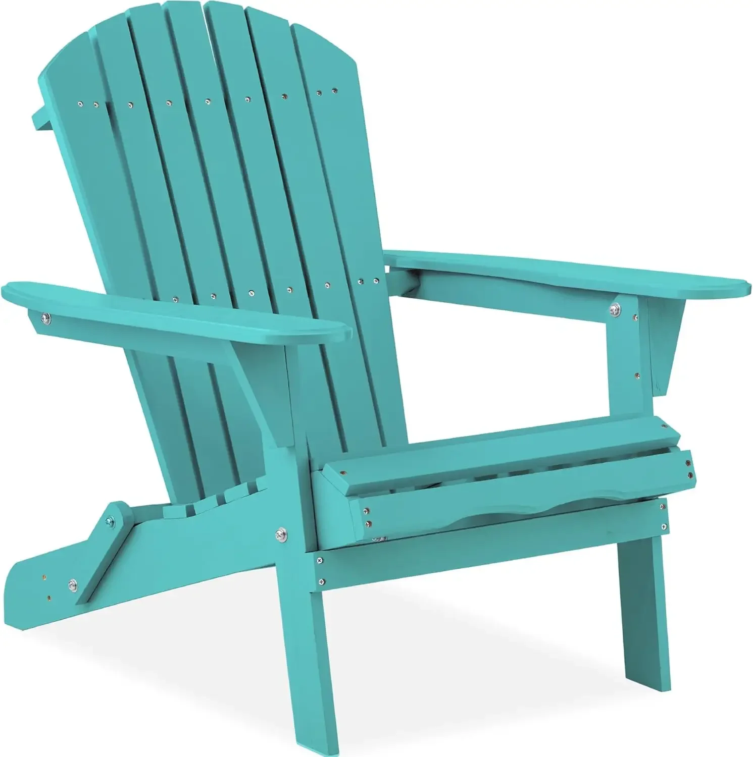 Best Choice Products Folding Adirondack Chair Outdoor Wooden Accent Furniture Fire Pit Lounge Chairs for Yard, Garden, Patio w/