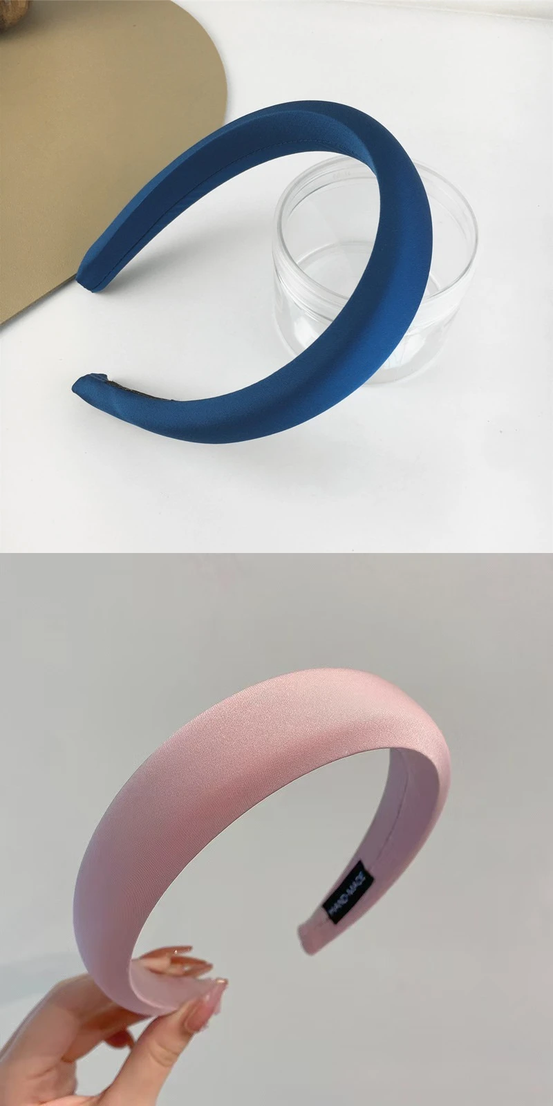 3 cm breites Schwamm-Haarband für Mädchen, Frühling/Sommer, Satin, grün, einfarbig, Stirnband, Frucht-Farben, Diademas, Haarbänder für Damen, Kopfband – Detail 11