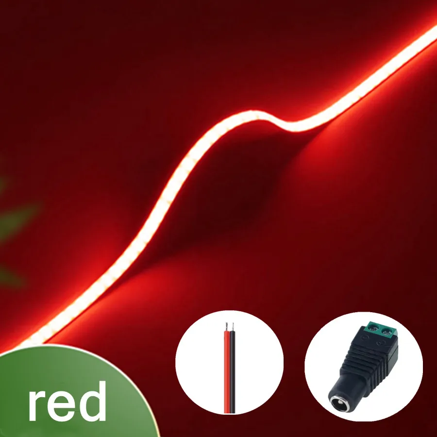 3mm Ultra Dunne 12V Kleurrijke COB LED Strip Dimbaar 3000K 4000K 6000K Hoge Dichtheid Flexibel Licht 400LEDs Voor DIY Home Decor Lamp