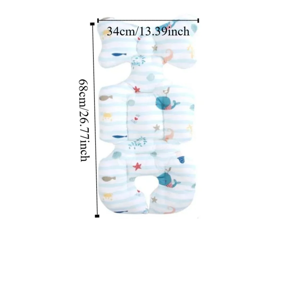 Soft Baby Stroller Cushion Comfortable Cartoon Printed Baby Pram Seat Mat Car Seat Breathable Dining Chair Cotton Pad