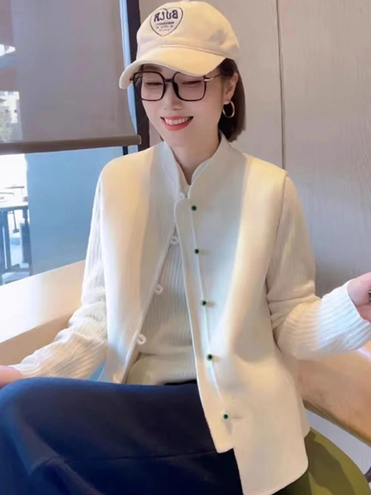 

Ele Chinese Sle Single Button Design oulder Open Cardigan Svel Top High Quali Autumn New Arrival Faion Wome...