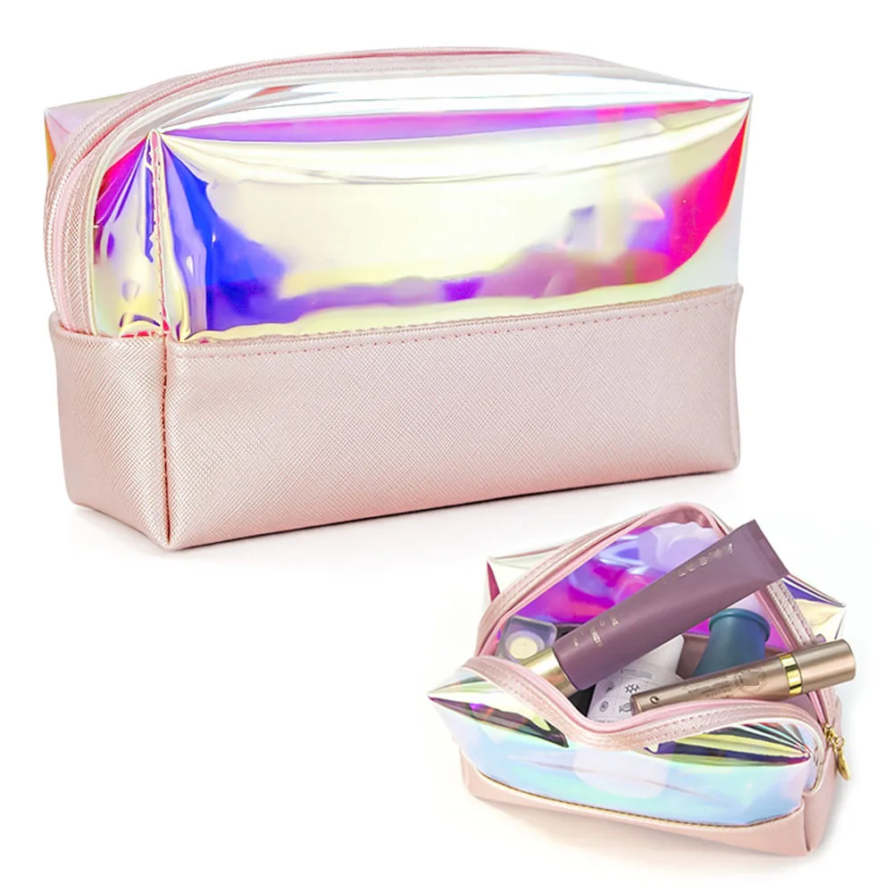 Marfino Make Up Bag  Small Transparent Travel Cosmetic Case Organizer Professional Makeup Artist For Women