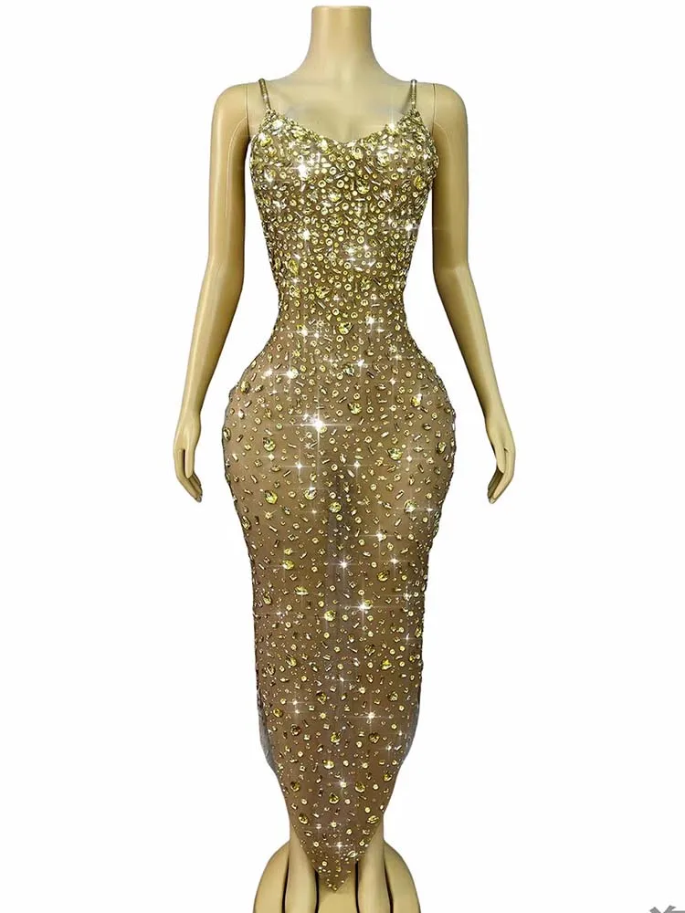 High Quality Hot Stamping Sexy Suspender Elastic Mesh Irregular Dress 2025 New Fashion Custom Women'S Clothing