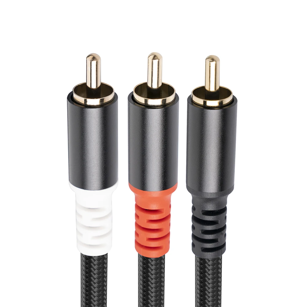 

1/2/3/5M RCA To 2 RCA Adapter Audio Cable Flexible RCA AUX Y Cord Auxiliary Audio Cord for Home Theater HDTV Amplifiers Speakers