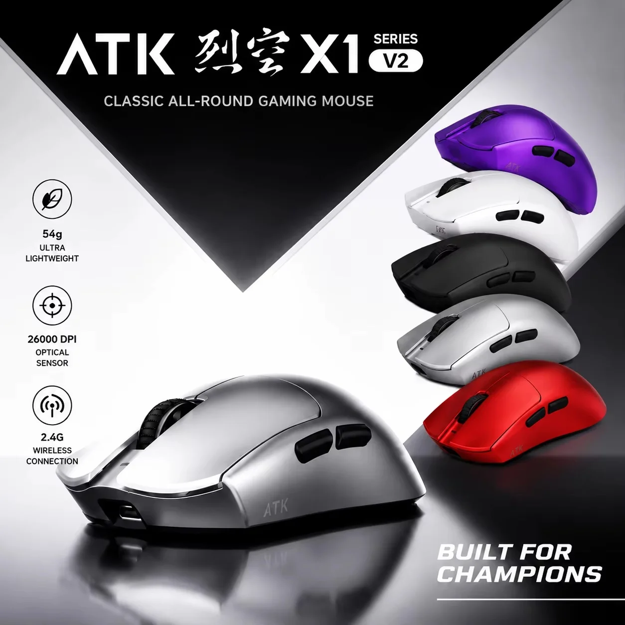 Atk Liekong X1 V2 X1 Air Ultimate+ Wireless Gaming Mouse Medium Large Hands Ergonomic Mouse For Gaming & Office Perfect Gift