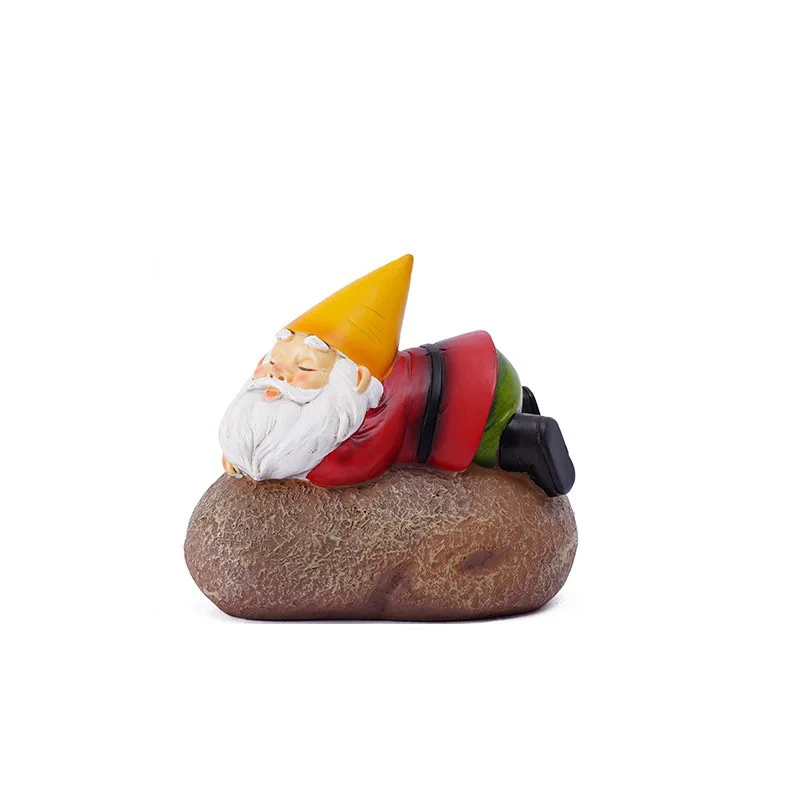 

Solar Garden Gnome Statue, Waterproof Outdoor LED Light for Yard Patio, Funny Resin Fairy Ornament Home Decor Gift