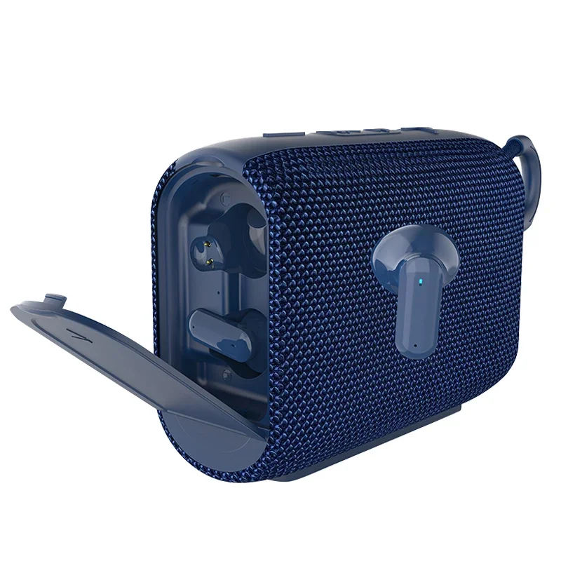 Rockmia EBS-036  Quality Bass Sound 2 In 1 Bluetooth Speaker & TWS Earbuds EBS-036  Fabric Mesh With Handle