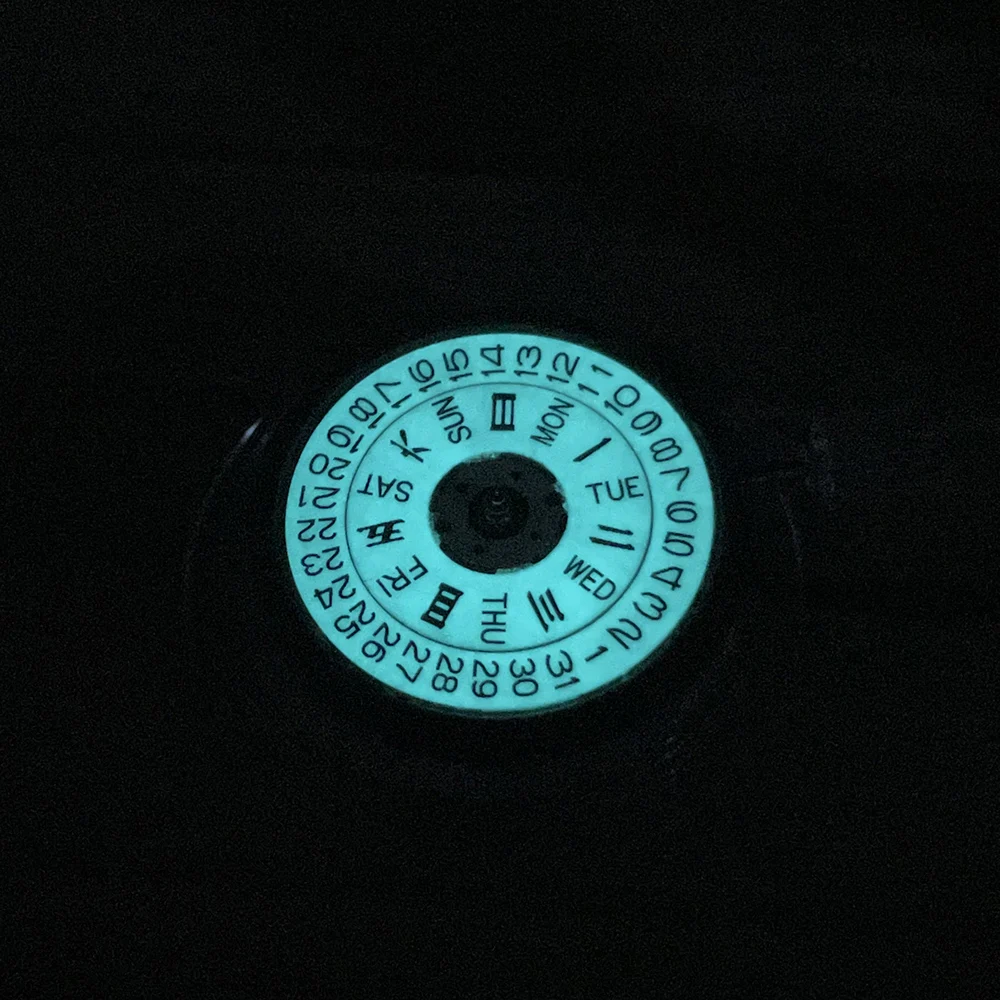 Mod اليابان حقيقية NH36 حركة قوية الأخضر/الأزرق مضيئة Datewheel تاج في 3.0/3.8 تعديل ساعة ميكانيكية استبدال Movt