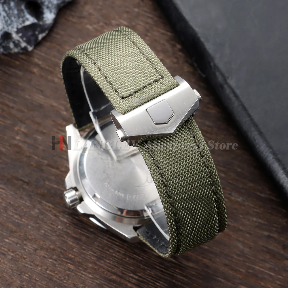 Nylon Fabric Watch Strap 22mm 24mm for Tag Heuer Carrera Monaco Leather Watchband Replacement Band Folding Buckle Men Women Belt