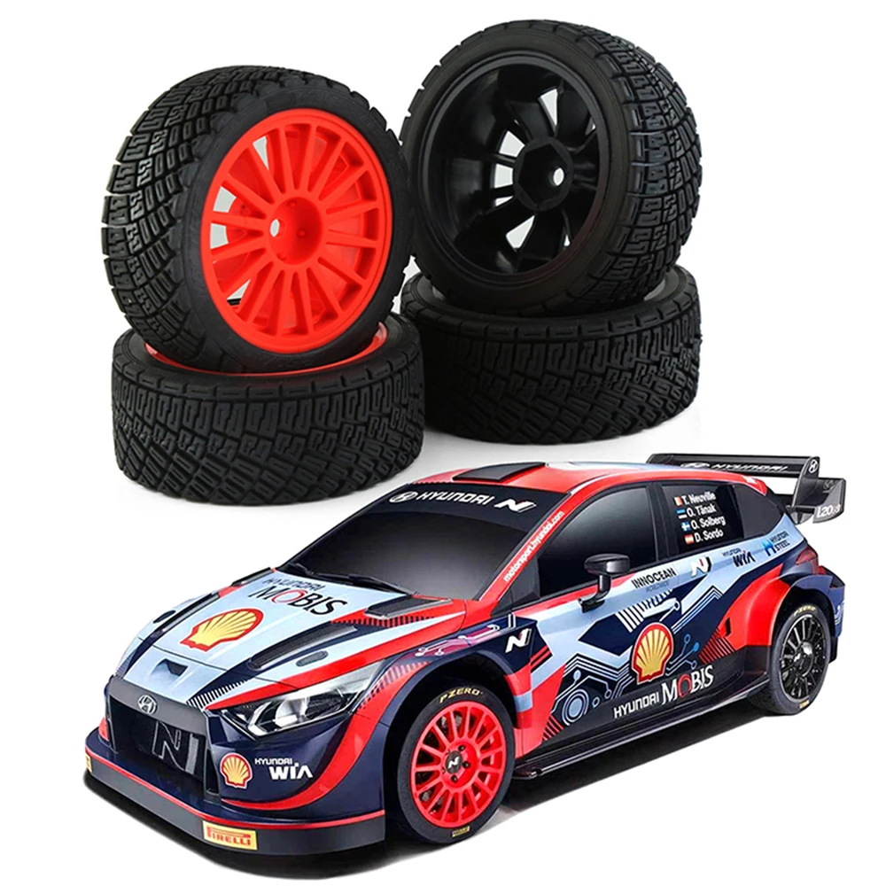 Tires Set for Tamiya TT02 1/10 WRC Flat Running Tire Toy Car Accessories