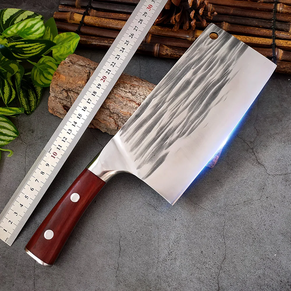 

Handmad Knives Blade Stainless Steel Cook Tool Multifunction Chopping Butcher Knife Meat Cleaver Wooden Handle Slicing Utensils