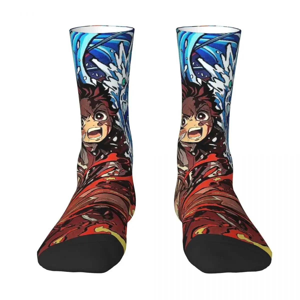 Anime Demon Slayer Kamado Tanjirou Socks Harajuku Super Soft Stockings All Season Long Socks Accessories for Unisex Gifts