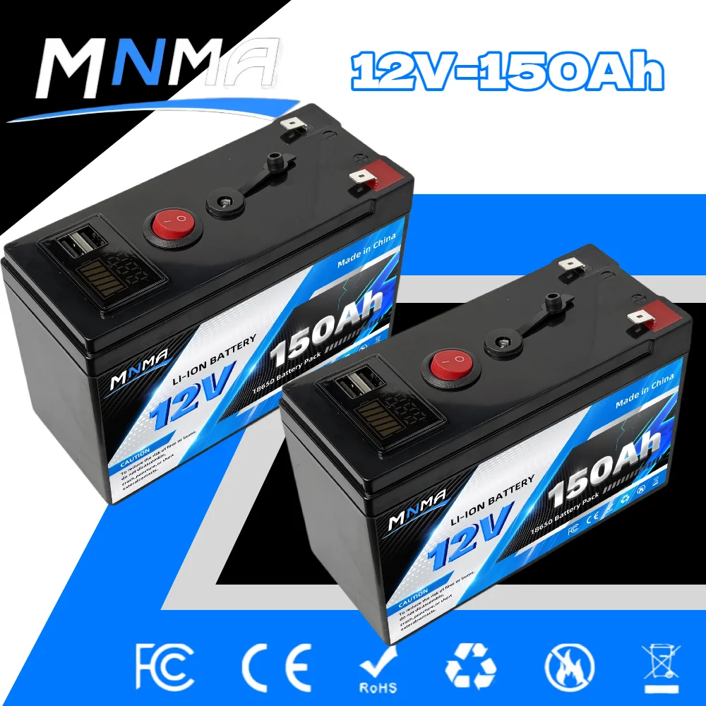 

Deep cycle solar panel battery 12V 150Ah lifepo4 battery with built-in BMS lithium battery pack suitable for children's toy cars