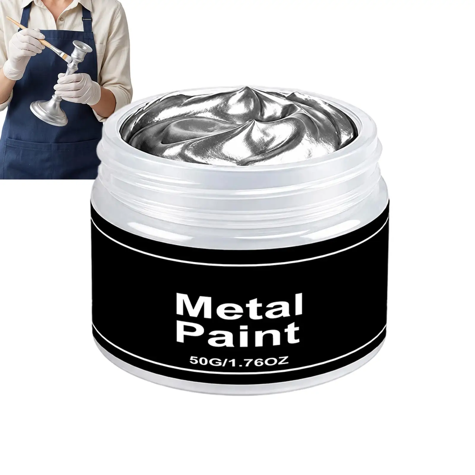 Metal Paint Silver Quick Dry Anti-Crack Anti-Peel Craft Paint 50g for Wood Metal Plastic Ceramic Anti-Rust Coating Waterproof ﻿