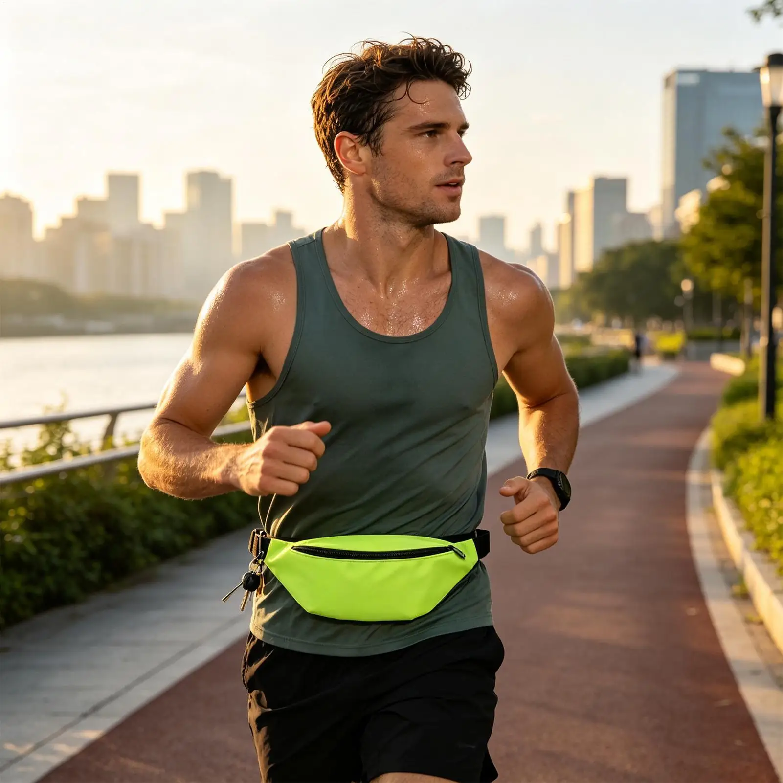 Waterproof Fanny Pack 3 Pieces Waterproof Zipper Sports Pouches Neon Color Adjustable Running Fanny Pack For Women Sports Travel