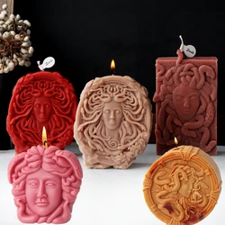 New Medusa Portrait Silicone Candle Mold DIY Snake Head Goddess Sculpture Gypsum Soap Mold Resin Crafts Concrete Casting Mold
