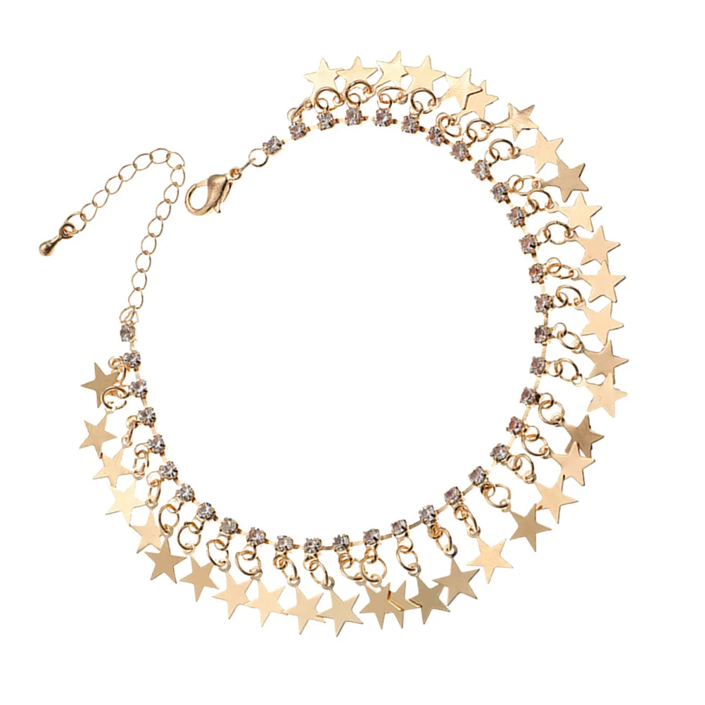 سلسلة الكاحل على شكل نجمة خماسية مجوهرات أنيقة للقدم للفتيات إكسسوارات عصرية هدية عيد الميلاد والذكرى السنوية سلسلة خلخال #4