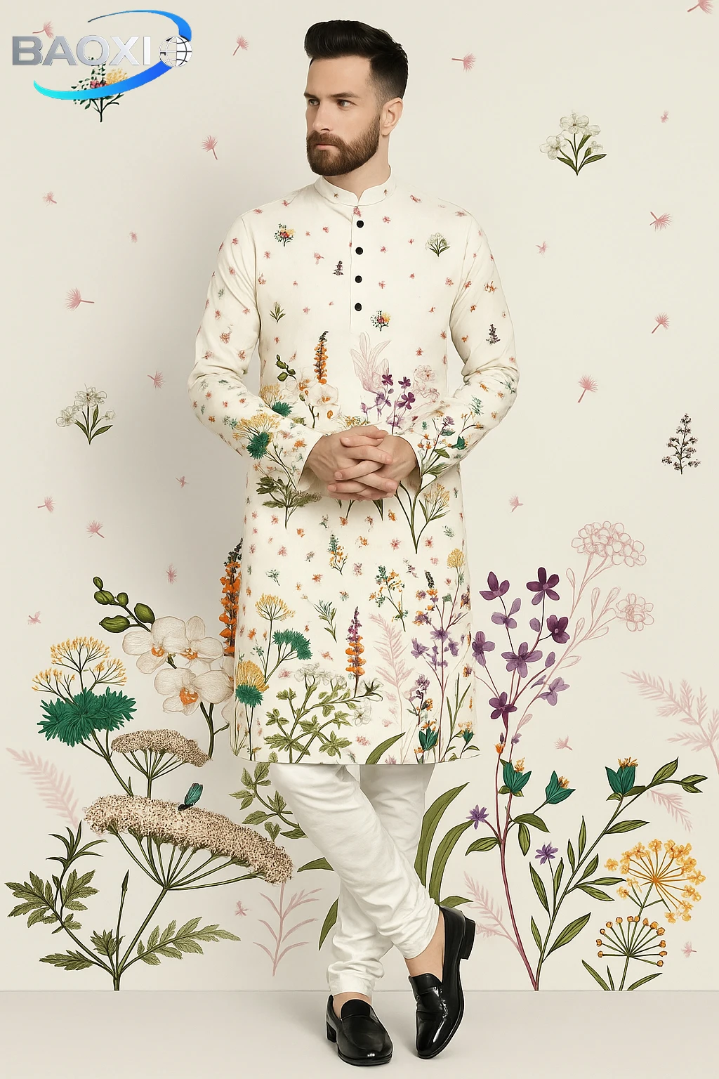 Мужской модный и удобный длинный халат с принтом Курта Дейдара 2025 года, подходящий для всех случаев.