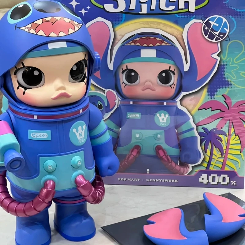 New Genuine Mega Space Molly Stitch 400% Series Figurine Room Decoration Collectible Anime Action Figure Toy Birthday Kids Gifts